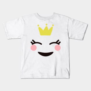 Kawaii face with crown Kids T-Shirt